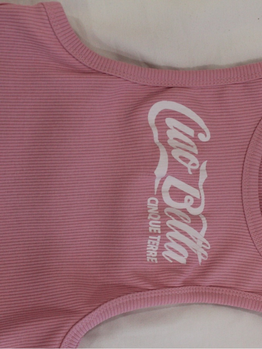 Dolce Vita Pink Ribbed Logo Tank